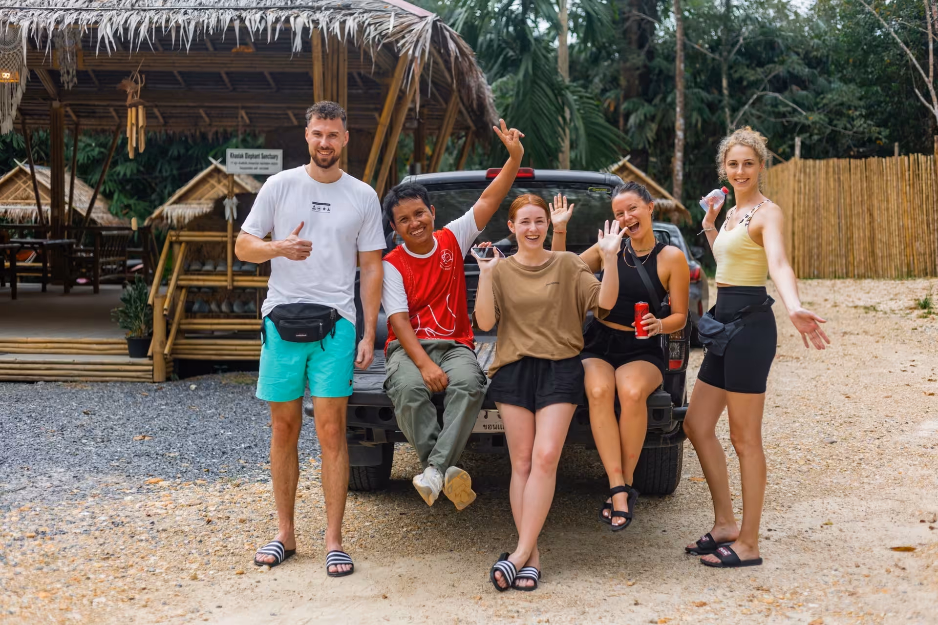 Guests relaxing in eco-accommodation